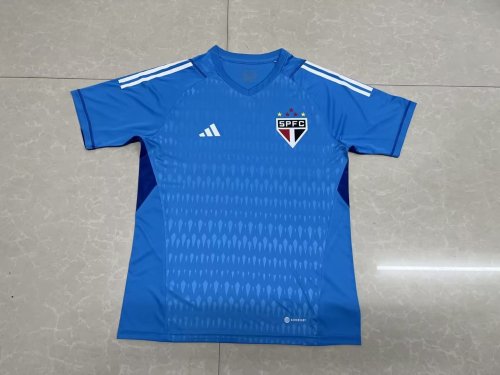 Fans Version 2023-2024 Sao Paulo Blue Goalkeeper Soccer Jersey