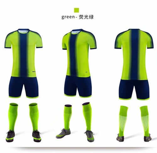 XBJKJW8825 Green Tracking Suit  Adult Uniform Soccer Jersey Shorts