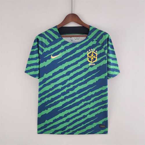 Fans Version 2022 Brazil Special Version Green Blue Soccer Jersey