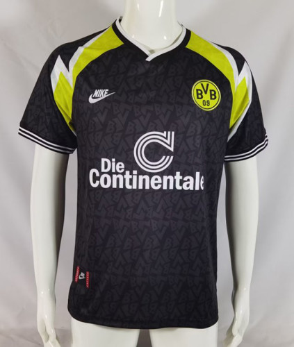 Retro BVB Shirt 1995-1996 Borussia Dortmund Away Black Soccer Jersey