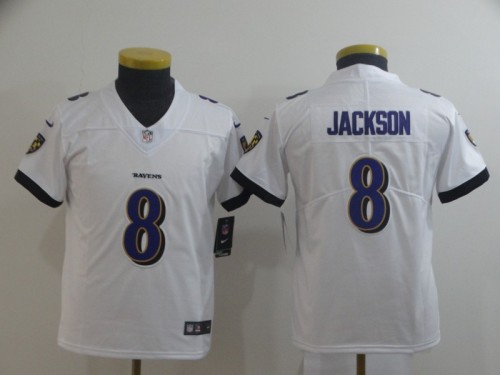 Youth Baltimore Ravens 8 LaMar Jackson White Vapor Untouchable Limited Jersey