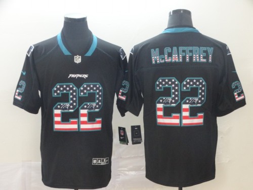 Carolina Panthers 22 Christian McCaffrey Black USA Flash Fashion Limited Jersey