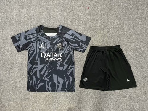 Adult Uniform 2023-2024 PSG Black Camo Soccer Training Jersey and Shorts