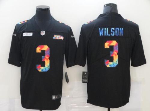 Seattle Seahawks 3 WILSON Black Vapor Untouchable Fashion Limited Jersey
