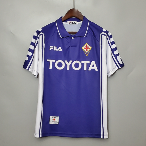 Retro Jersey 1999-2000 Fiorentina Home Soccer Jersey Vintage Football Shirt