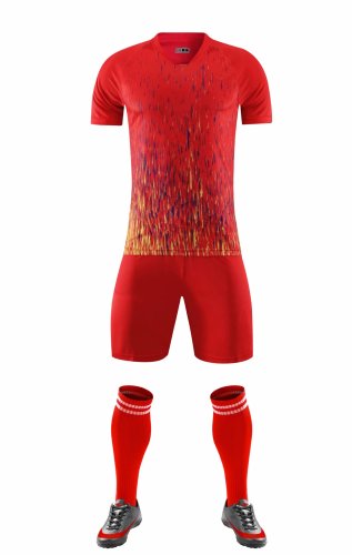 DLS-X915 DIY Custom Blank Uniforms Red Soccer Jersey Shorts