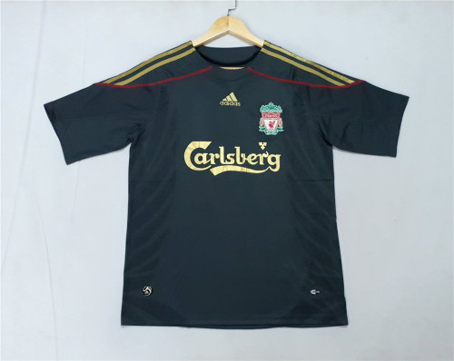 Retro Jersey Liverpool 2009-2010 Away Black Soccer Jersey Vintage Football Shirt