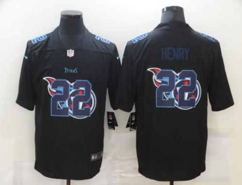 Tennessee Titans 22 HENRY Black Shadow Logo Limited Jersey