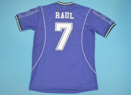 Retro Jersey 1997-1998 Real Madrid 7 RAUL Away Purple Soccer Jersey