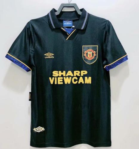 Retro Jersey 1993-1994 Manchester United Away Black Soccer Jersey Vintage Football Shirt