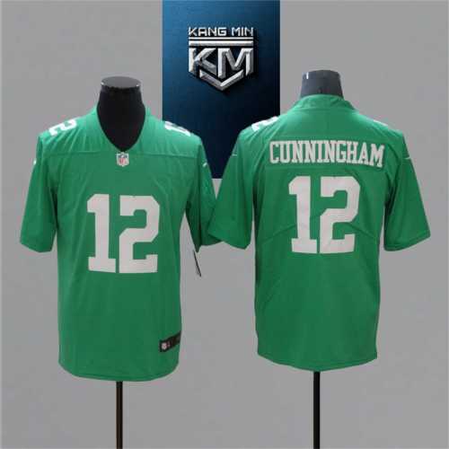 2021 Eagles 12 CUNNINGHAM Green NFL Jersey S-XXL White Font