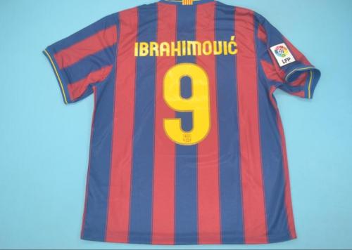 with LFP Patch Retro Jersey 2009-2010 Barcelona 9 IBRAHIMOVIC Home Soccer Jersey