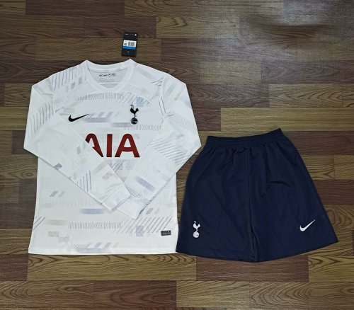 Adult Uniform Long Sleeve 2023-2024 Tottenham Hotspur Home Soccer Jersey Shorts