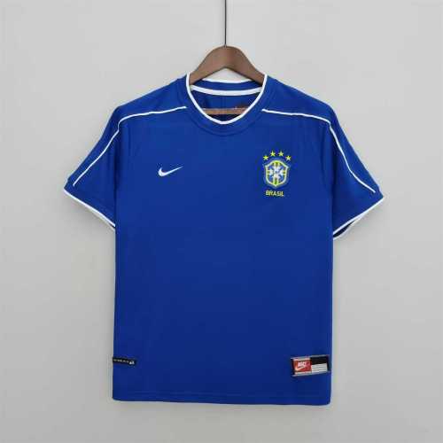 Retro Jersey 1998 Brazil Away Blue Soccer Jersey