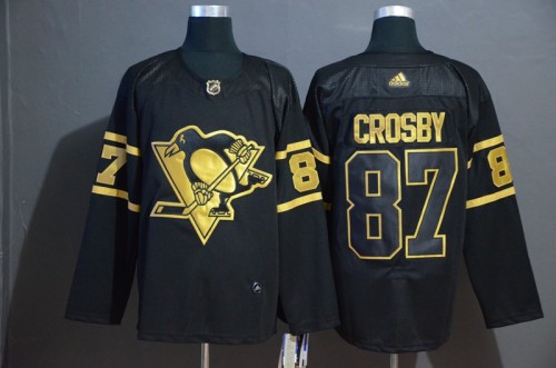 Pittsburgh Penguins 87 Sidney Crosby Black Gold Jersey