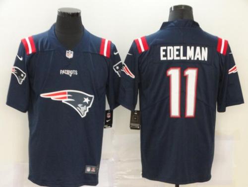 New England Patriots 11 Julian Edelman Navy Team Big Logo Number Vapor Untouchable Limited Jersey