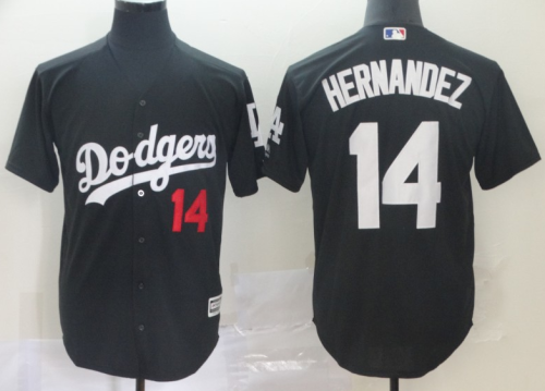 2019 Los Angeles Dodgers # 14 HERNANDEZ Black MLB Jersey