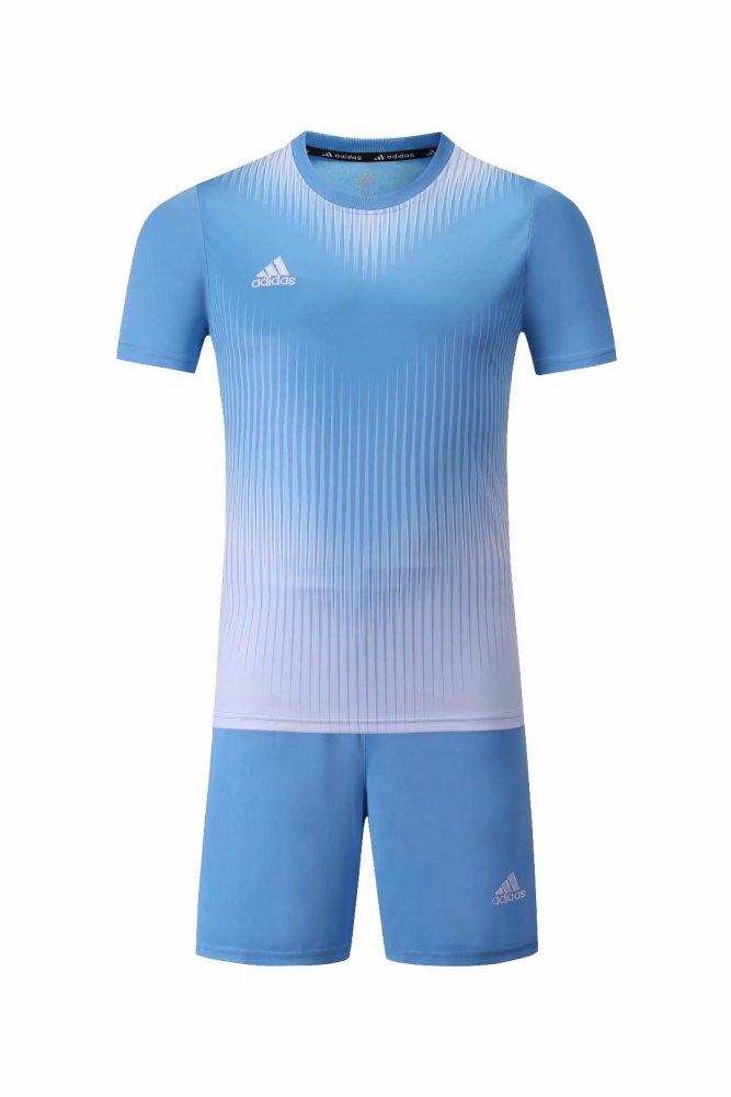 #816 Light Blue/White Soccer Training Uniform Jersey and Shorts