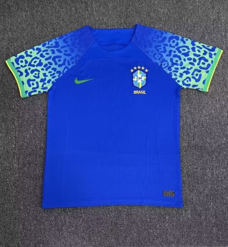Fans Version 2022 World Cup Brazil Away Blue Soccer Jersey S,M,L,XL,2XL,3XL,4XL