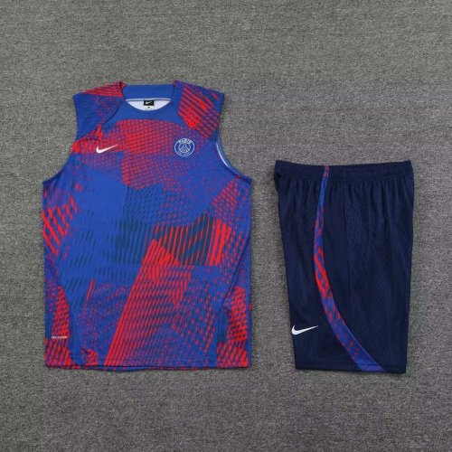 Adult Uniform 2023-2024 PSG Colorful Soccer Training Vest and Shorts