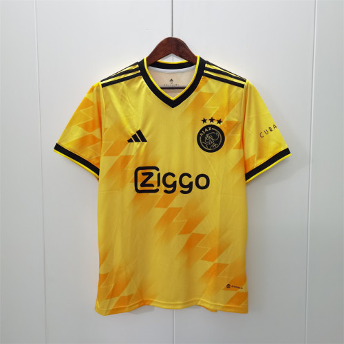 2023-2024 Fans Version Ajax Away Yellow Soccer Jersey
