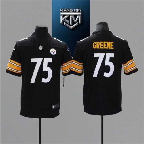 2021 Steelers 75 GREENE Black NFL Jersey S-XXL White Font
