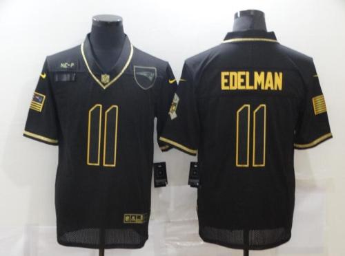 Patriots 11 Julian Edelman Black Gold 2020 Salute To Service Limited Jersey