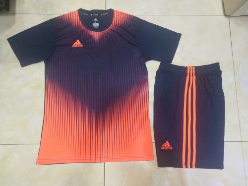 #816 Black/Orange Soccer Training Uniform Jersey and Shorts