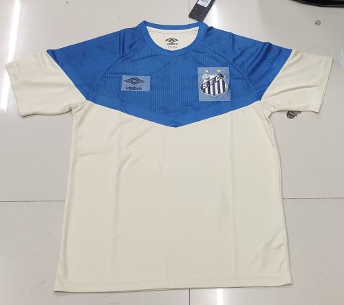 Fans Version 2023-2024 Santos White Goalkeeper Soccer Jersey