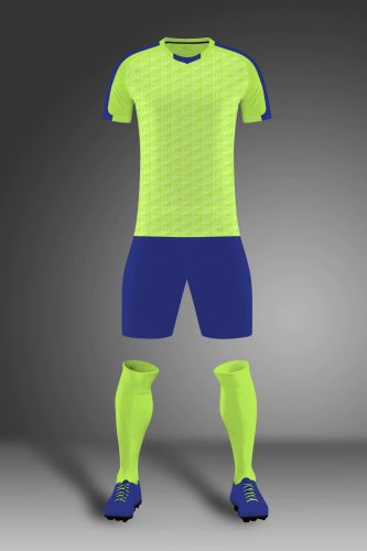 Green Adult Uniform Soccer Training Suit Jersey and Shorts