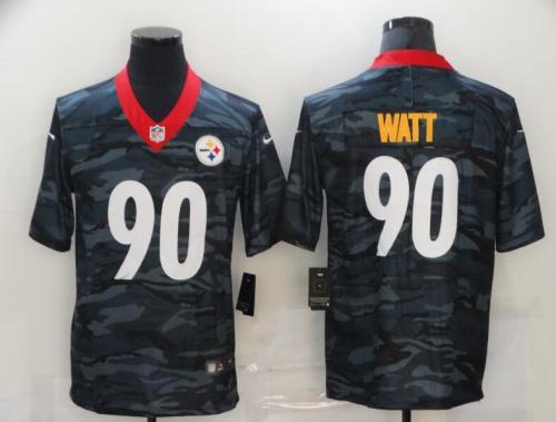 Steelers 90 T.J. Watt Black Camo 2020 Salute To Service Limited Jersey