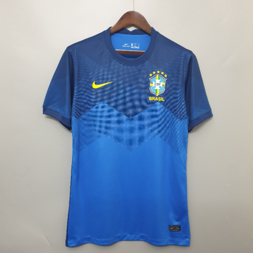 Retro Jersey 2020 Brazil Away Blue Soccer Jersey Vintage Brasil Football Shirt