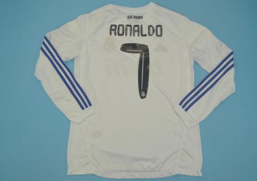 Retro Jersey Long Sleeve 2010-2011 Real Madrid RONALDO 7 Home Soccer Jersey