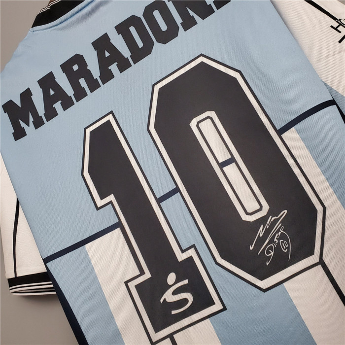 Retro Jersey 2001 Argentina 10 Maradona Commemorative Edition Home Soccer Jersey