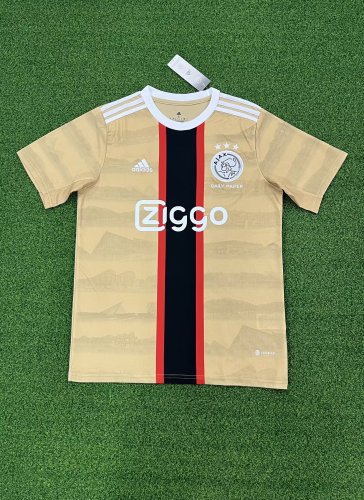 Fans Version 2022-2023 Ajax 3rd Away Yellow Soccer Jersey