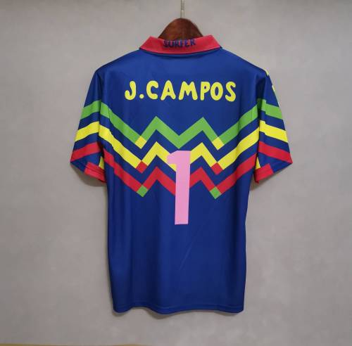 Retro Jersey Mexico 1 J.CAMPOS Yellow Goalkeeper Soccer Jersey