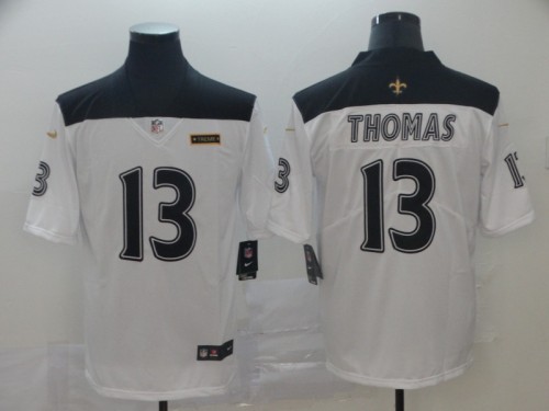 New Orleans Saints #13 THOMAS Black/White NFL Jersey
