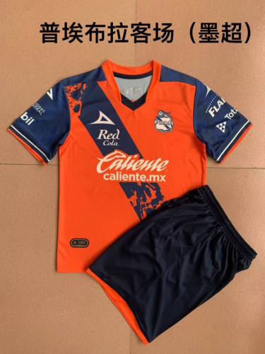 Adult Uniform 2022-2023 Puebla Away Orange Soccer Jersey Shorts