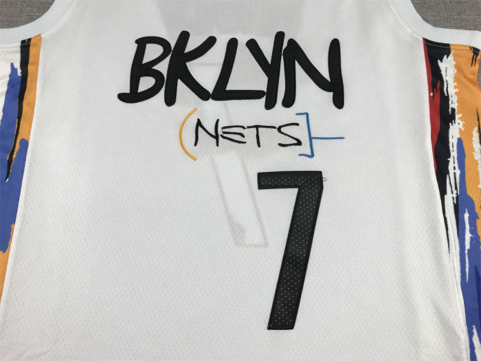 2023 City Edition Brooklyn Nets 7 DURANT White Basketball Shirt NBA Jersey