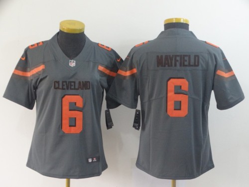 Lady Cleveland Browns 6 Baker Mayfield Gray Women Inverted Legend Limited Jersey    Nike Browns 6 Baker Mayfield Gray Women Inverted Legend Limited Jersey