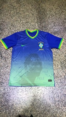 2022 Brazil Blue PELE Version  Soccer Jersey