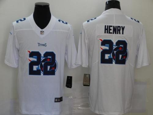 Titans 22 Derrick Henry White Shadow Logo Limited Jersey
