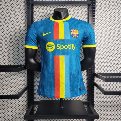 Player Version 2023-2024 Barcelona Blue Soccer Jersey