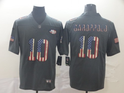 San Francisco 49ers 10 GAROPPOLO 2019 Black Salute To Service USA Flag Fashion Limited Jersey