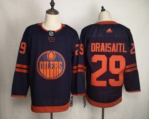 Edmonton Oilers 29 Leon Draisaitl Navy 50th anniversary NHL Hockey Jersey