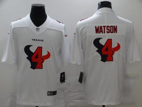Texans 4 Deshaun Watson White Shadow Logo Limited Jersey