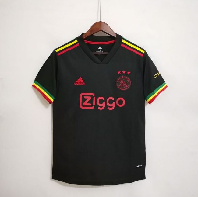 2021-2022 Fans Version Ajax Third Away Black Soccer Jersey