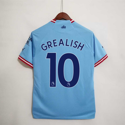 Fans Version 2022-2023 Manchester City GREALISH 10 Home Soccer Jersey