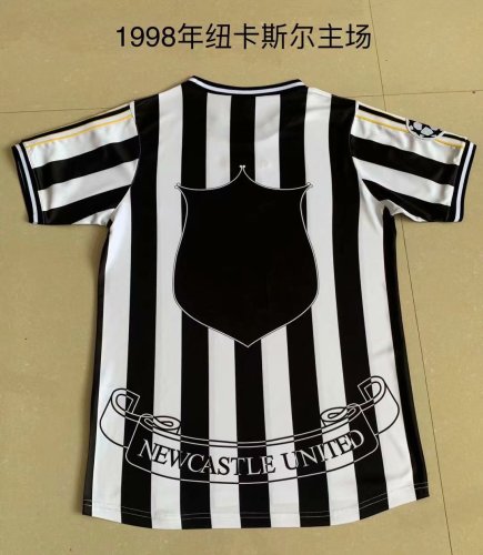 with UCL Patch Retro Jersey 1998 Newcastle United Home Soccer Jersey Vintage Football Shirt