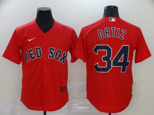 Boston Red Sox 34 ORTIZ Red 2020 Cool Base Jersey